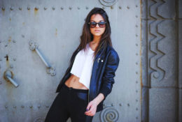 Popular looks with a collarless leather jacket